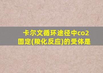 卡尔文循环途径中co2 固定(羧化反应)的受体是